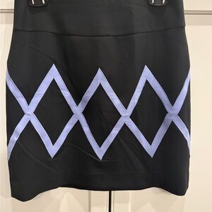 Carlisle Black and Purple Diamond Mini Skirt